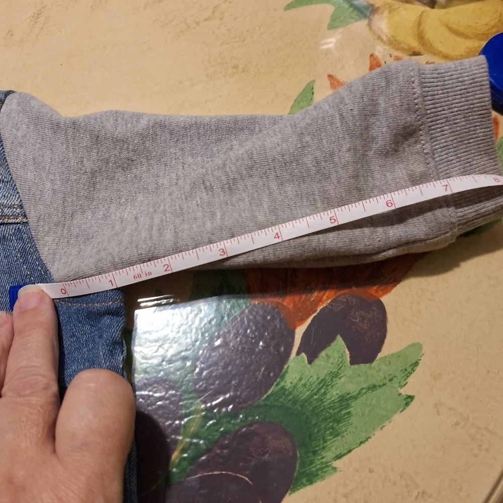 Kids Wonder Nation Denim and Gray Hoodie Jacket 12M